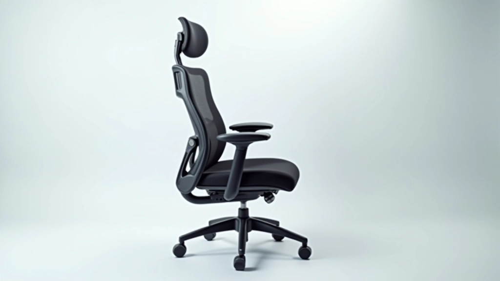 Professional office chair with lumbar support displayed in showroom setting