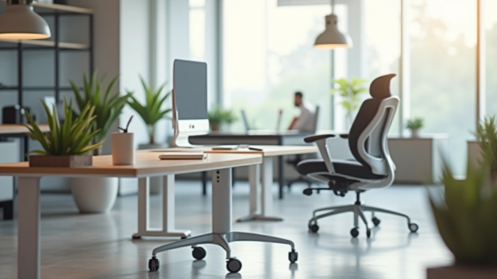 Executive office setup with modern desk and ergonomic chair